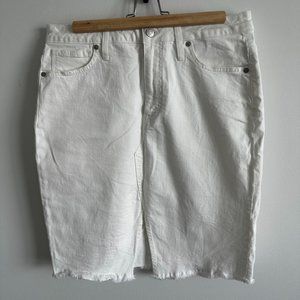 Madewell Stretch White Denim Midi Skirt - Size 29
